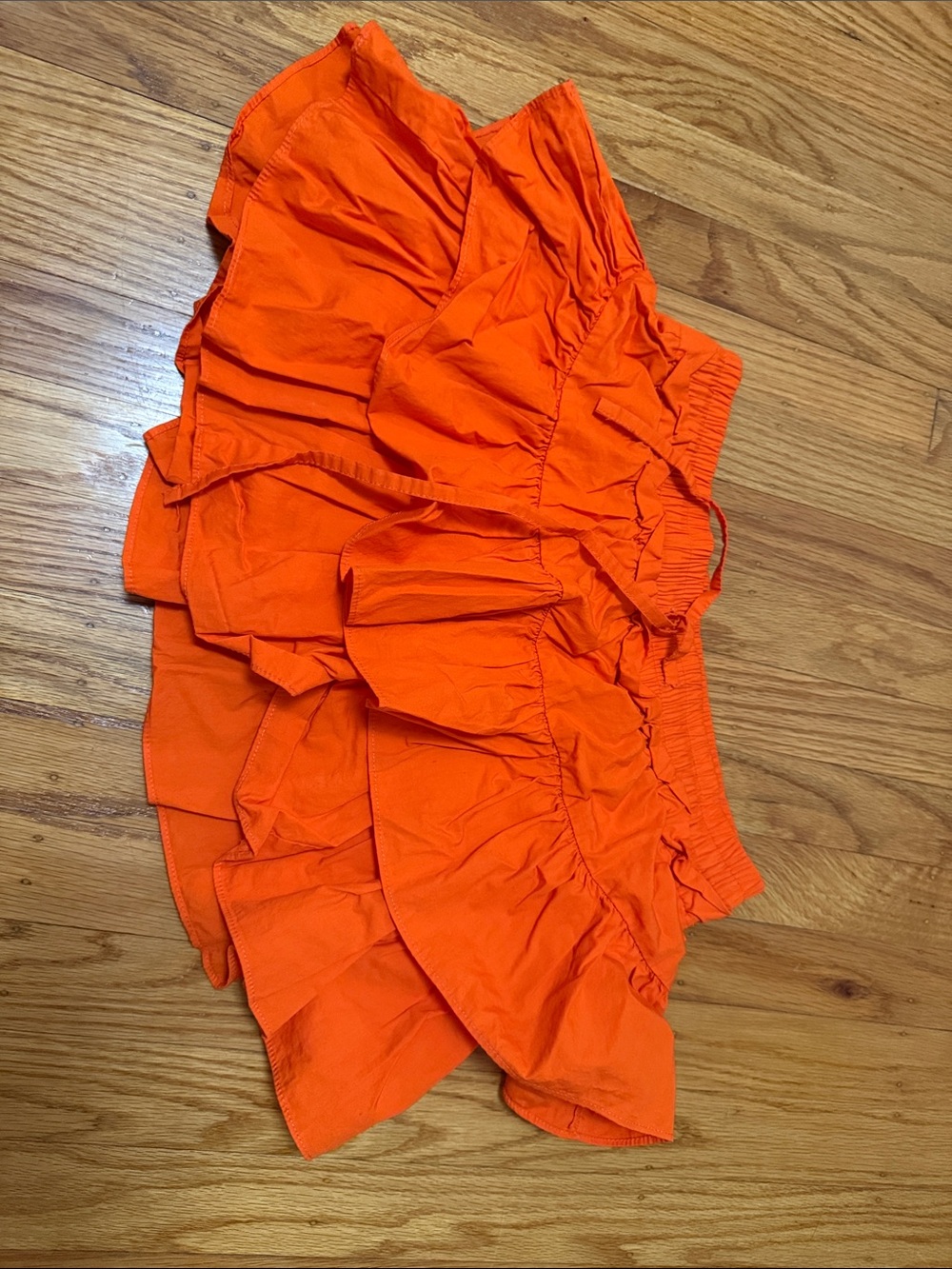 Women’s Orange Tiered Mini Skirt - Lightweight Ruffle Style